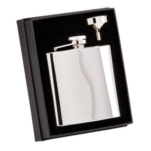 Grand Polished Steel 6oz Hip Flask